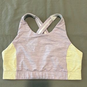 OUTDOOR VOICES TechSweat Crop Top - Lilac/Yellow
